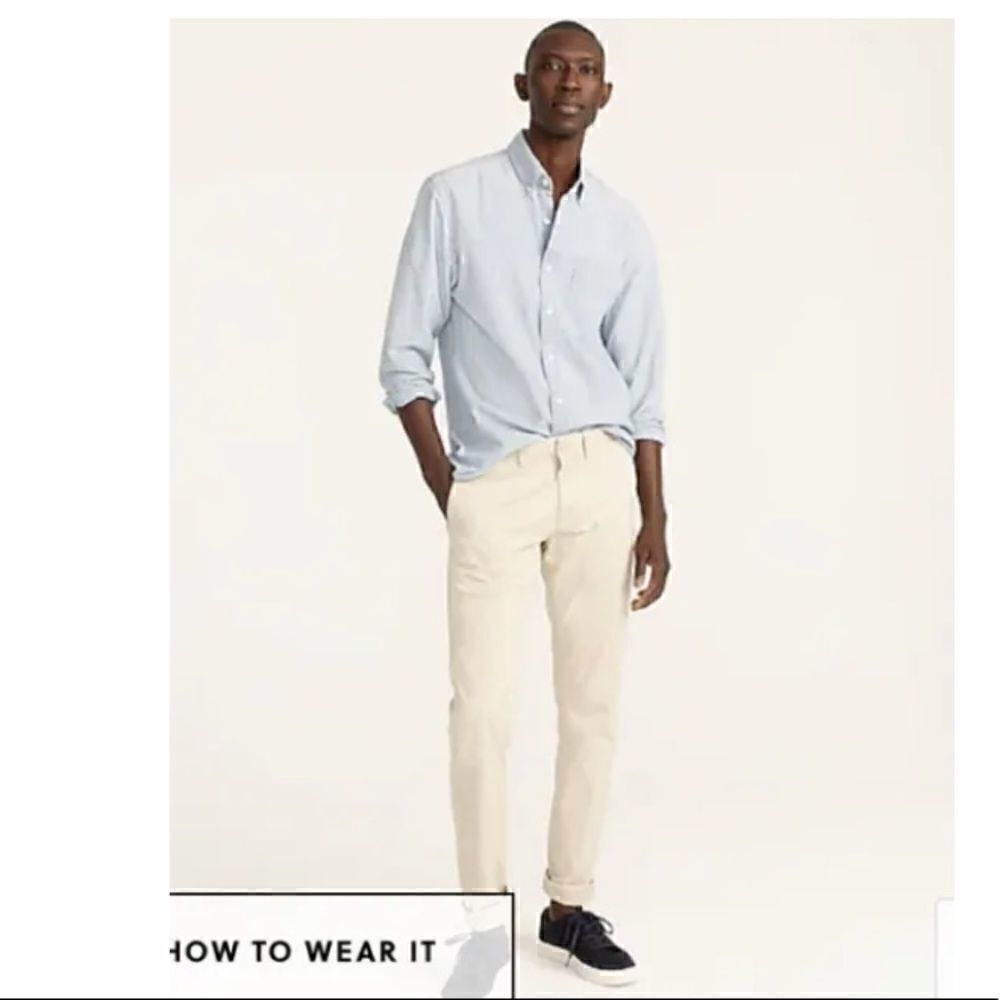 J CREW Stretch 484 SLIM-FIT Stretch Beige Chino Pants E1589 Mens 32 x 34
